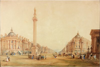 Progetto per il Monumento di Grey e disposizione proposta e stile di architettura per Grey Street da Benjamin Green